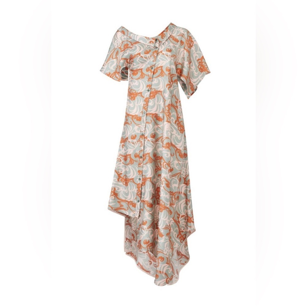 ADEAM- Floral Silk Shirtdress. Size M